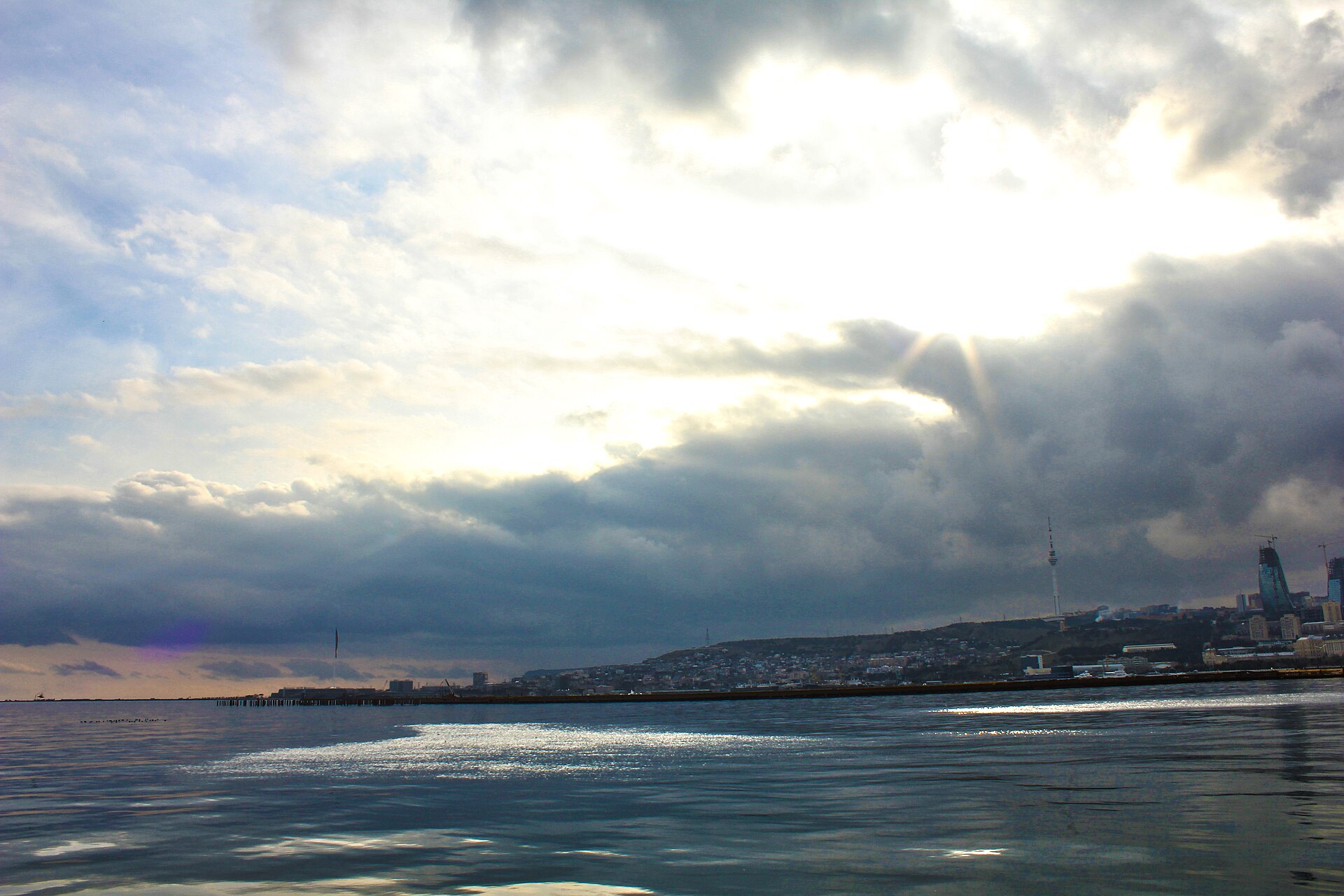 Baku Boulevard and the Caspian Sea